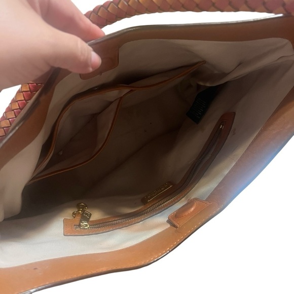 Lauren Ralph Lauren Red and Tan Leather Bag - Picture 6 of 14